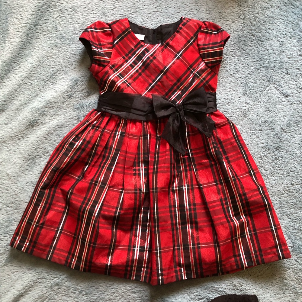 Plaid Red and Black Kids Dress